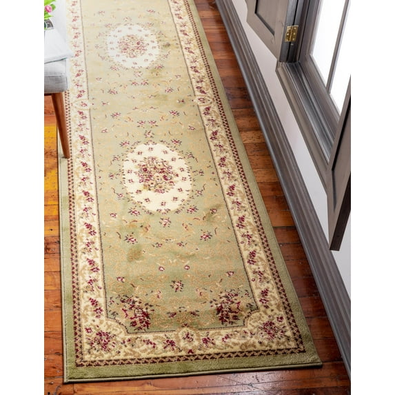 Unique Loom Versailles Collection Area Rug - Phillipe (2' 7" x 10' Runner Green/Candy)
