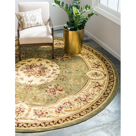Unique Loom Versailles Collection Area Rug - Phillipe (6' 1" Round Green/Candy)