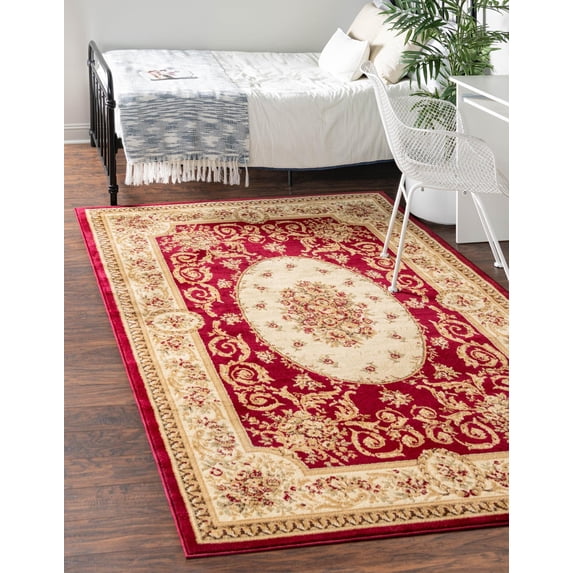 Unique Loom Versailles Collection Area Rug - Phillipe (9' x 12' 2" Rectangle Red/Cream)