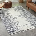 thumbnail image 1 of Unique Loom Serenity Shag Collection Area Rug - Vigie (7' 10" x 10' Rectangle White/Gray), 1 of 9
