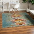 thumbnail image 1 of Unique Loom Vita Collection Area Rug - Chagall (8' Square Turquoise/Cream), 1 of 7