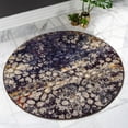 thumbnail image 1 of Unique Loom Vita Collection Area Rug - Pollock (4' 1" Round Navy Blue/Blue), 1 of 6
