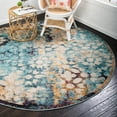 thumbnail image 1 of Unique Loom Vita Collection Area Rug - Pollock (6' 1" Round Blue/Brown), 1 of 7