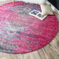 thumbnail image 1 of Unique Loom Vita Collection Area Rug - Warhol (4' 1" Round Pink/Blue), 1 of 7