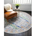 thumbnail image 1 of Unique Loom Austin Collection Area Rug - Voce (8' Round Light Gray/Blue), 1 of 9
