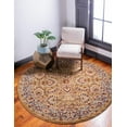 thumbnail image 1 of Unique Loom Voyage Collection Area Rug - Asheville (7' 10" Round Dark Yellow/Tan), 1 of 8
