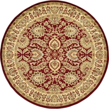 Unique Loom Voyage Collection Area Rug - Asheville (7' 10" Round Red/Cream)