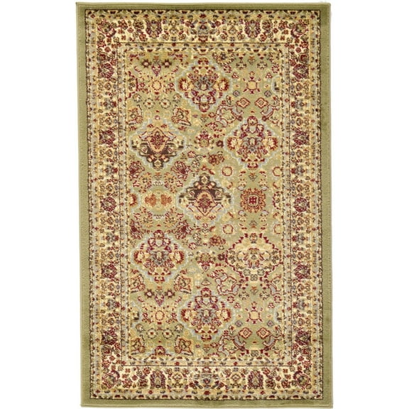 Unique Loom Voyage Collection Area Rug - Colonial (3' 3" x 5' 3" Rectangle Light Green/Cream)