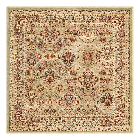 Unique Loom Voyage Collection Area Rug - Colonial (4' 1" Square Light Green/Cream)