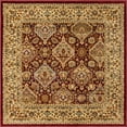thumbnail image 1 of Unique Loom Voyage Collection Area Rug - Colonial (4' 1" Square Red/Cream), 1 of 7
