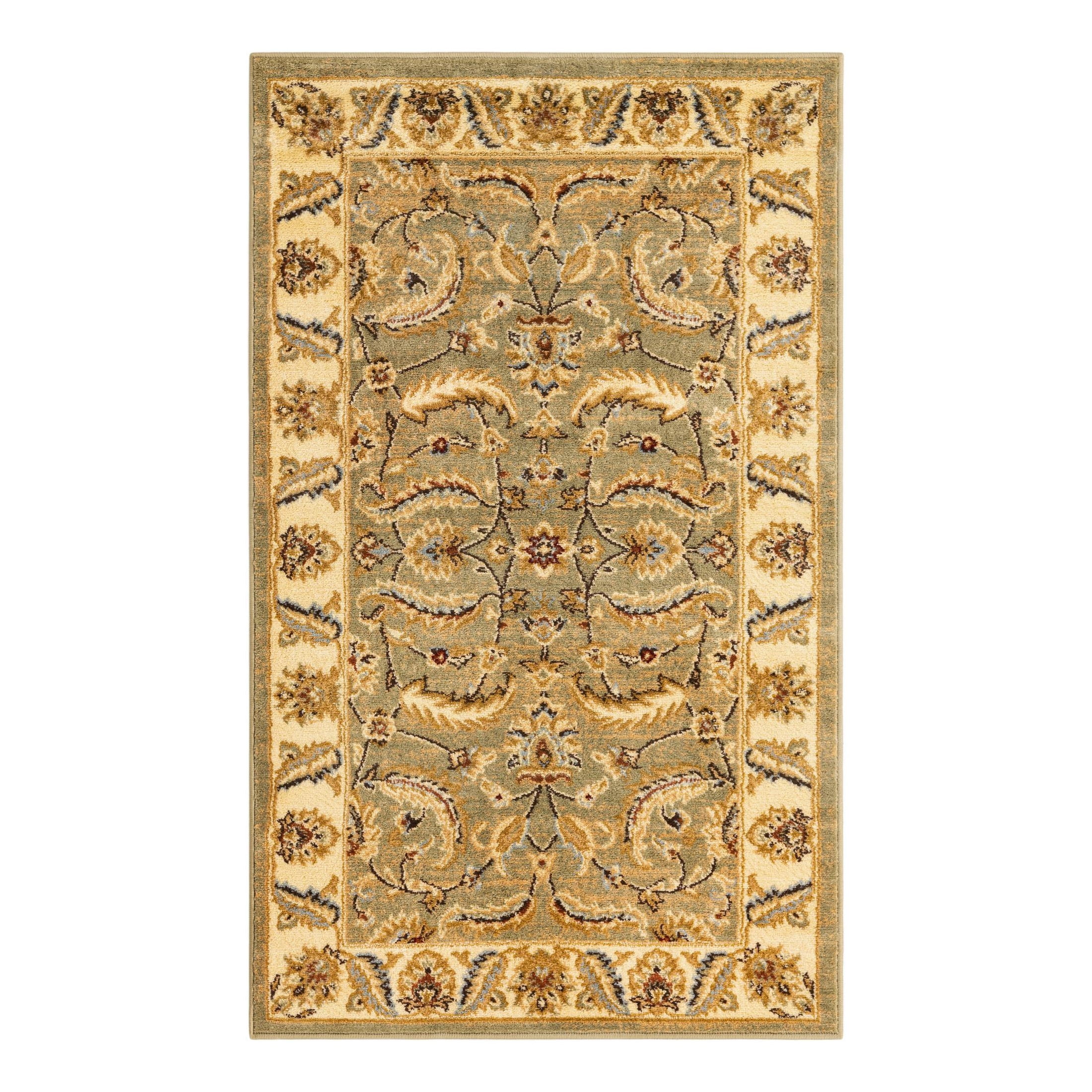 Elegant Green Voyage 3'3" x 5'3" Synthetic Rectangular Area Rug