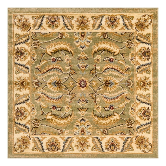Unique Loom Voyage Collection Area Rug - Hickory (4' 1" Square Green/Light Blue)
