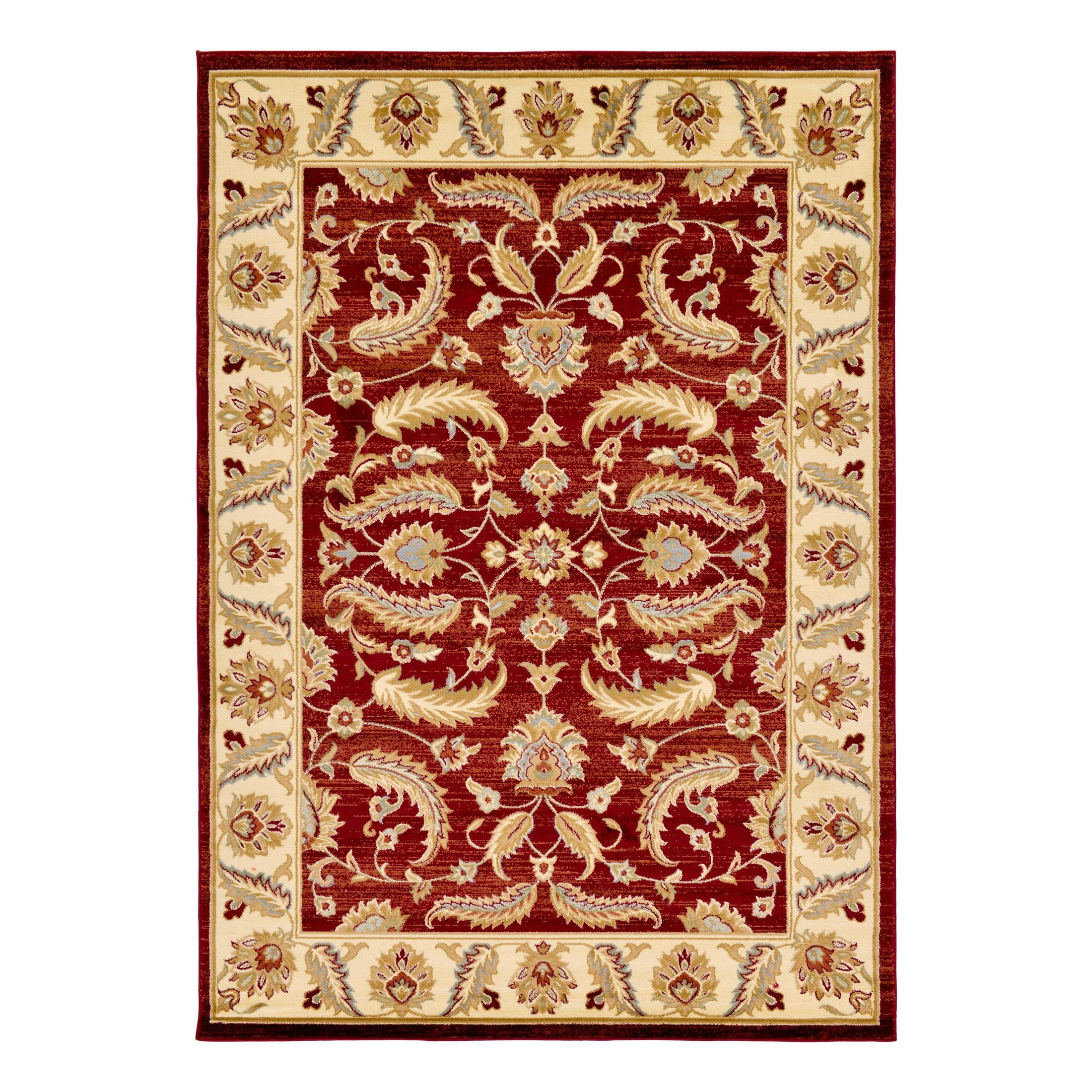 Rectangular Red Synthetic Stain-Resistant Indoor Rug 7' x 10'
