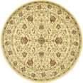 thumbnail image 1 of Unique Loom Voyage Collection Area Rug - Lawrence (6' 1" Round Cream/Teal), 1 of 7