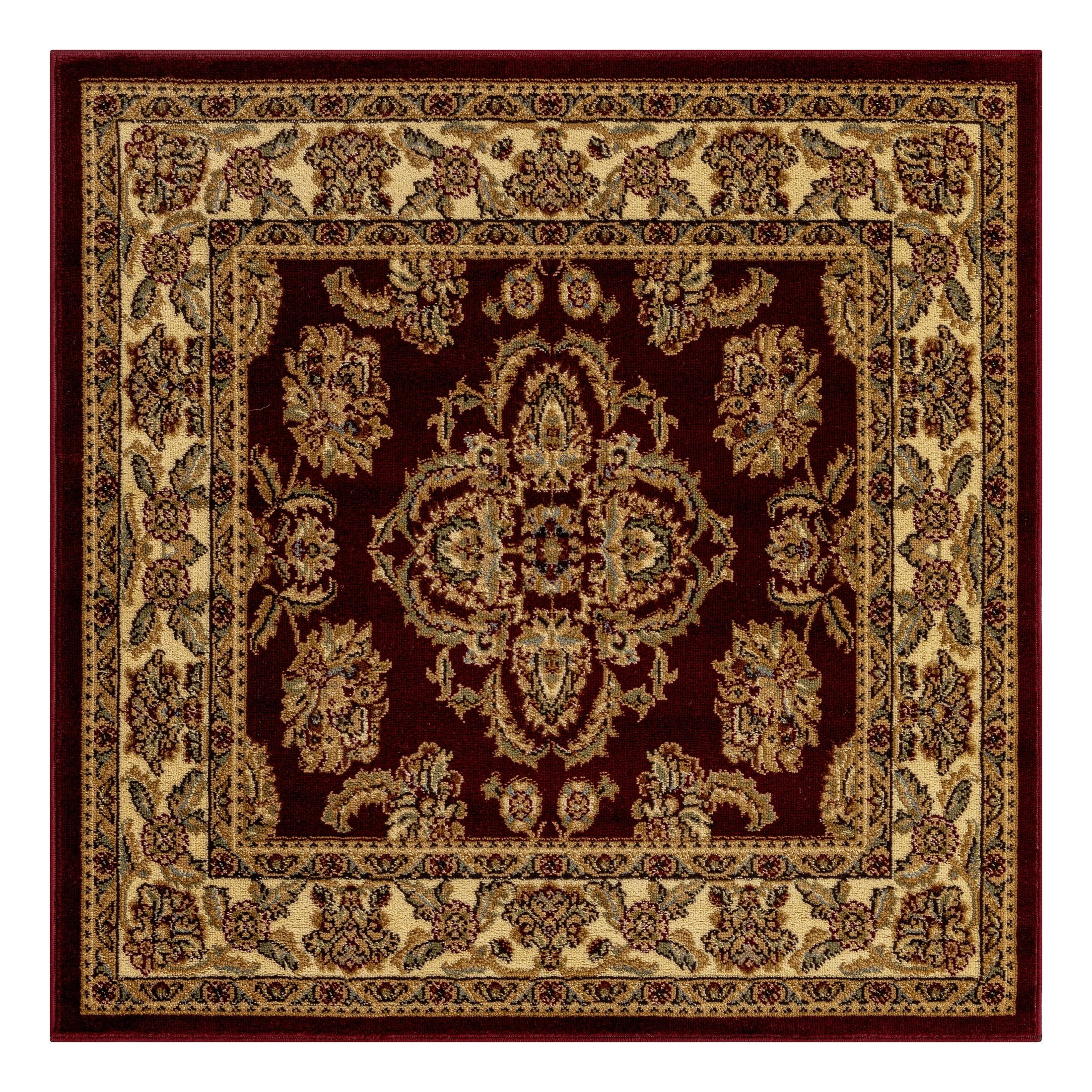 Reddington Classic Red 4' Square Synthetic Easy-Care Rug
