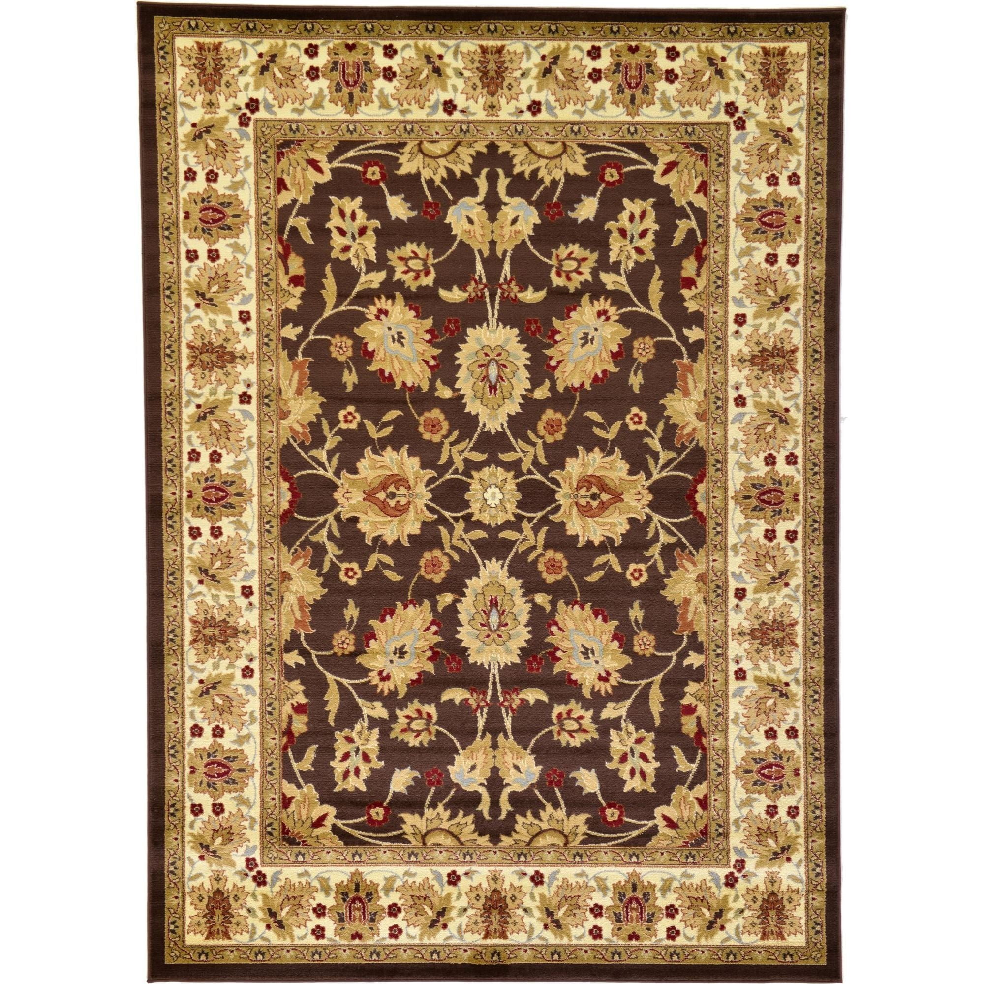 Handmade Rectangular Indoor Easy-Care Synthetic Rug in Brown