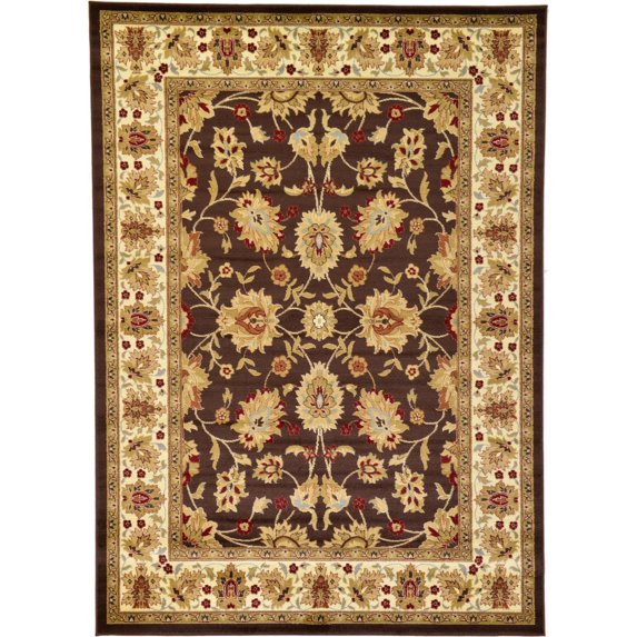 Unique Loom Voyage Collection Area Rug - Springfield (7' 1" x 10' Rectangle Brown/Cream)