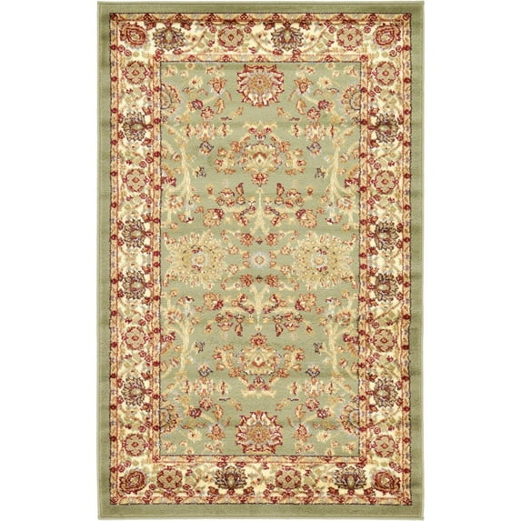 Unique Loom Voyage Collection Area Rug - St. Florence (3' 3" x 5' 3" Rectangle Light Green/Cream)