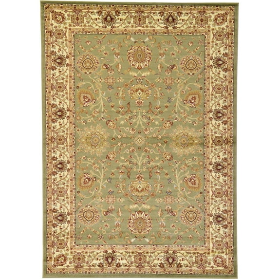 Unique Loom Voyage Collection Area Rug - St. Florence (7' 1" x 10' Rectangle Light Green/Cream)