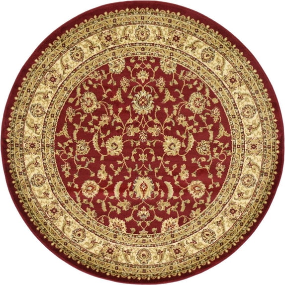 Unique Loom Voyage Collection Area Rug - St. Louis (6' 1" Round Red/Gold)