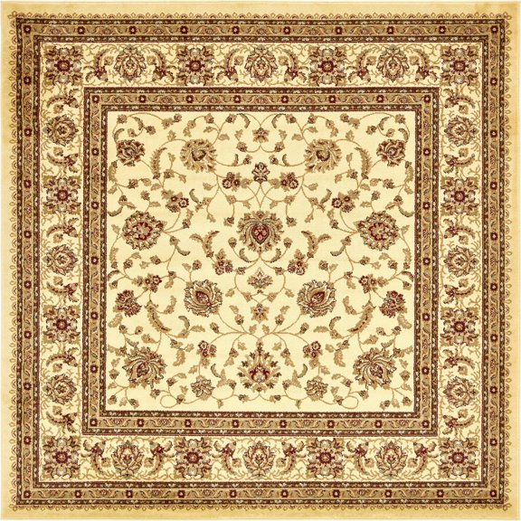 Unique Loom Voyage Collection Area Rug - St. Louis (7' 10" Square Cream/Brown)