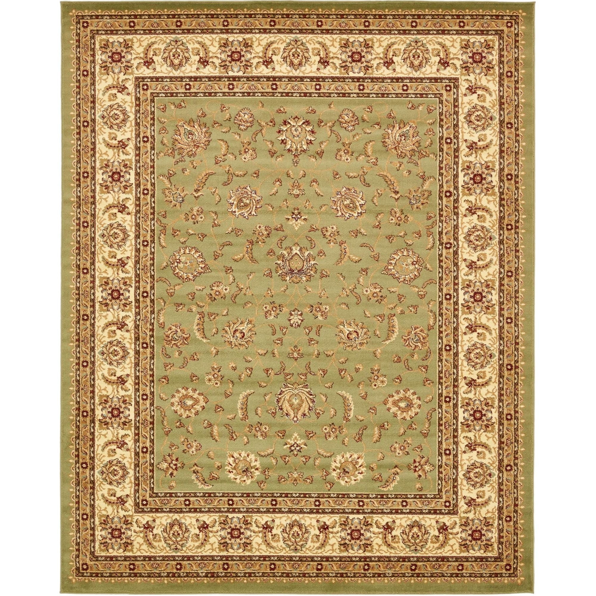 Aditi Elegance Green Rectangular Indoor Area Rug (8' x 10')