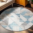 thumbnail image 1 of Unique Loom Leipzig Collection Area Rug - Wagner (6' 1" Round Blue/Beige), 1 of 7
