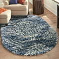 thumbnail image 1 of Unique Loom Serenity Shag Collection Area Rug - Walcott (5' 3" x 8' Oval Blue/Ivory), 1 of 10