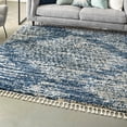 thumbnail image 1 of Unique Loom Serenity Shag Collection Area Rug - Walcott (7' 10" Square Blue/Ivory), 1 of 9