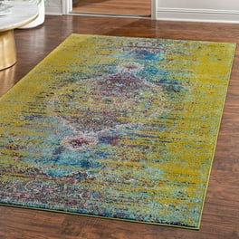 Unique Loom Warhol Vita 4 x 4 Fuchsia/Light Blue Round Indoor Medallion Oriental Area Rug Unique Loom Warhol Vita 4 x 4 Fuchsia/Light Blue Round Indoor Medallion Oriental Area Rug