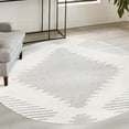 thumbnail image 1 of Unique Loom Kai Collection Area Rug - Warrior (3' 3" Round Ivory and Gray), 1 of 7