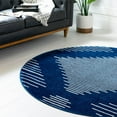 thumbnail image 1 of Unique Loom Kai Collection Area Rug - Warrior (7' 10" Round Navy Blue/Ivory), 1 of 7
