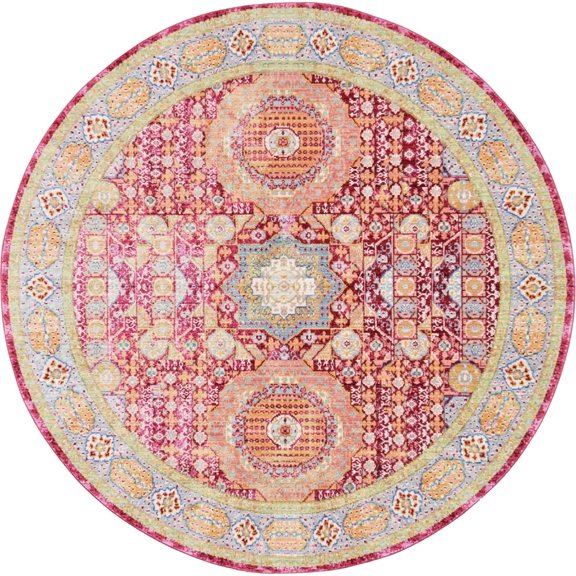 Unique Loom Austin Collection Area Rug - Washington (6' 1" Round Beige/Cream)