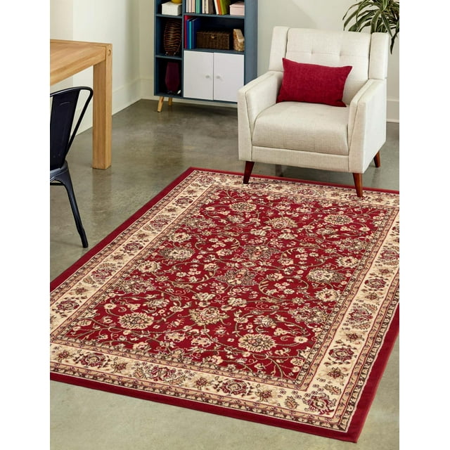 Unique Loom Washington Sialk Hill Rug Burgundy/Cream 7' 1" x 10
