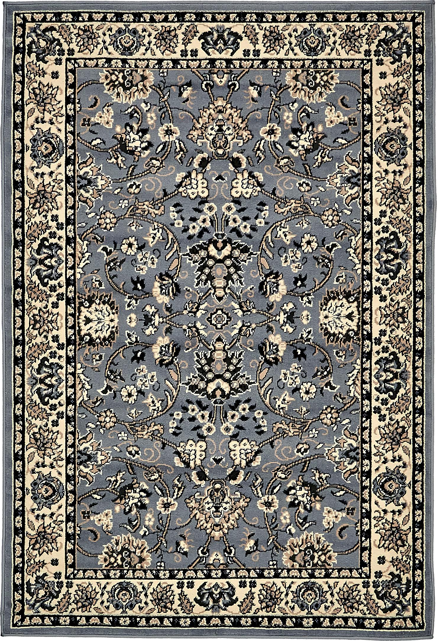 Unique Loom Washington Sialk Hill Rug Gray/Black 4' 1" x 6' 1