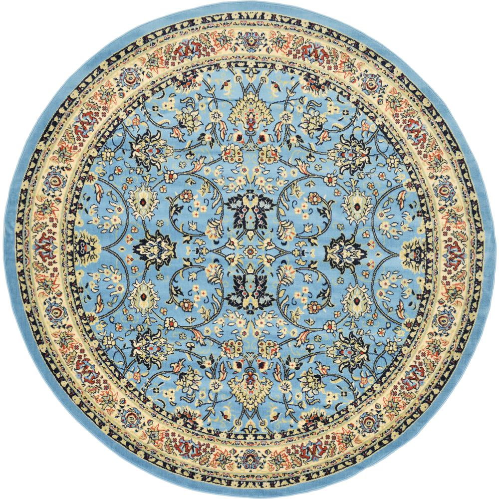 Unique Loom Washington Sialk Hill Rug Light Blue/Navy Blue 7' 10" Round