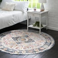 thumbnail image 1 of Unique Loom Budapest Collection Area Rug - Wekerle (5' 1" Round Light Gray/Blue), 1 of 7