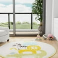 thumbnail image 1 of Unique Loom Whimsy Kids Collection Area Rug - Animals (5' 3" Round Ivory/Yellow) Perfect For Kids Bed Room/Nursery Room/Living Room/Class Room/Play Room, 1 of 5