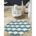 thumbnail image 1 of Unique Loom Whimsy Kids Collection Area Rug - Arches (5' 3" Round Sky blue/Ivory), 1 of 9