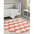 thumbnail image 1 of Unique Loom Whimsy Kids Collection Area Rug - Arches (7' 10" Round Soft Coral Pink/Ivory), 1 of 9