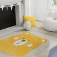 thumbnail image 1 of Unique Loom Whimsy Kids Collection Area Rug - Bear (3' 3" Round Yellow/Gray) Perfect For Kids Bed Room/Nursery Room/Living Room/Class Room/Play Room, 1 of 5