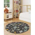 thumbnail image 1 of Unique Loom Whimsy Kids Collection Area Rug - Butterflies (3' 3" Round Charcoal Gray/Blue), 1 of 9