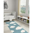 thumbnail image 1 of Unique Loom Whimsy Kids Collection Area Rug - Clouds (2' x 6' 1" Runner Sky blue/Ivory), 1 of 9