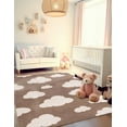 thumbnail image 1 of Unique Loom Whimsy Kids Collection Area Rug - Clouds (5' 3" x 8' Rectangle Hazelnut Beige/Ivory), 1 of 9