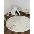 thumbnail image 1 of Unique Loom Whimsy Kids Collection Area Rug - Dino (3' 3" Round Ivory/Gray), 1 of 9