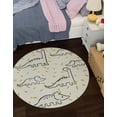 thumbnail image 1 of Unique Loom Whimsy Kids Collection Area Rug - Dinosaur (3' 3" Round Ivory/Yellow), 1 of 9