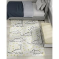 thumbnail image 1 of Unique Loom Whimsy Kids Collection Area Rug - Dinosaur (5' 3" x 8' Rectangle Ivory/Yellow), 1 of 9
