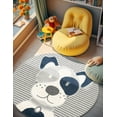 thumbnail image 1 of Unique Loom Whimsy Kids Collection Area Rug - Doggo (3' 1" Round Blue and Gray/Ivory), 1 of 9