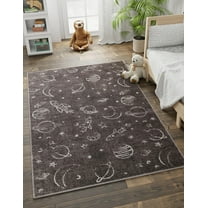 Unique Loom Whimsy Kids Collection Area Rug - Dreams (5' 3" x 8' Rectangle Gray/Ivory)
