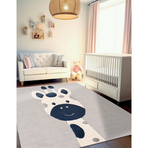 Unique Loom Whimsy Kids Collection Area Rug - Evermoor (7' 10" Square Gray/Ivory)